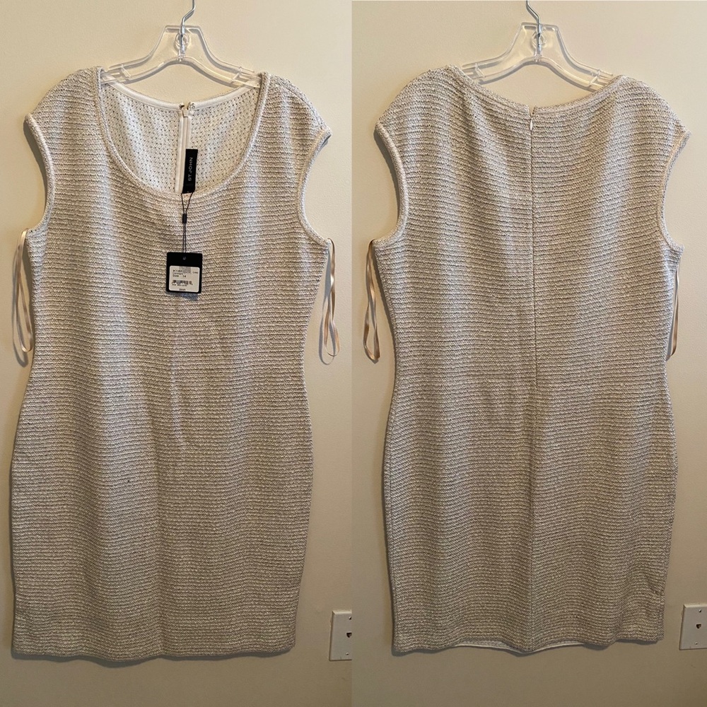 St. John Dress Tweed Champagne Print